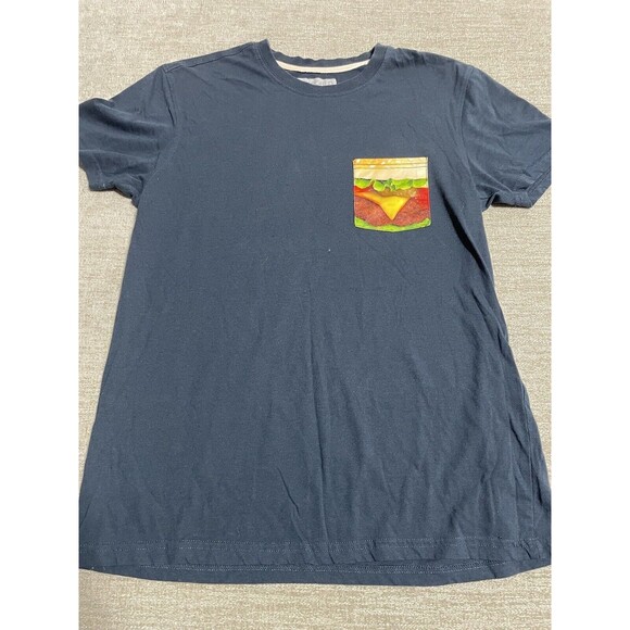 2013 Bio word T-Shirt Men’s Medium M Blue Burger Shirt - Picture 1 of 9
